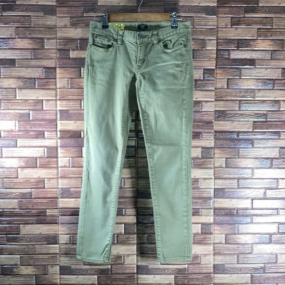 Womens J Crew  Olive Green Toothpick  Size 25 Stretch Jeans - Picture 2 of 12